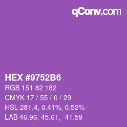 Color code: HEX #9752B6 | qconv.com