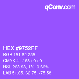 Color code: HEX #9752FF | qconv.com