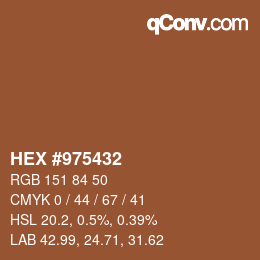 カラーコード: HEX #975432 | qconv.com