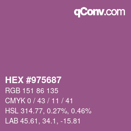 カラーコード: HEX #975687 | qconv.com