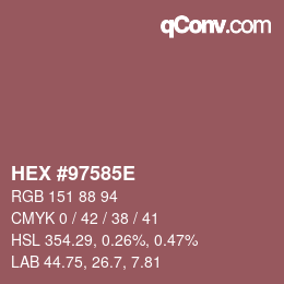Color code: HEX #97585E | qconv.com