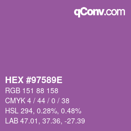 Color code: HEX #97589E | qconv.com