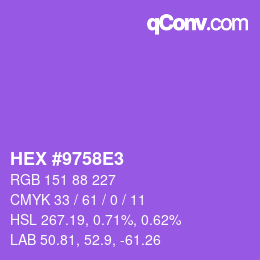 Color code: HEX #9758E3 | qconv.com