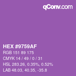 Color code: HEX #9759AF | qconv.com