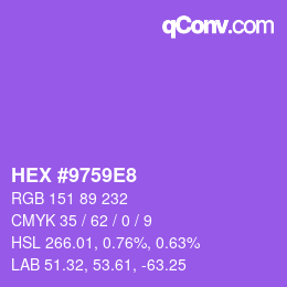 Color code: HEX #9759E8 | qconv.com