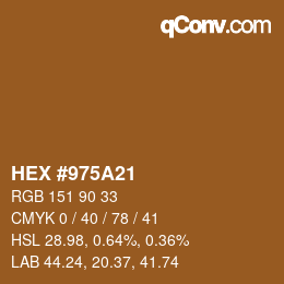 颜色代码: HEX #975A21 | qconv.com