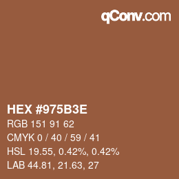 Color code: HEX #975B3E | qconv.com