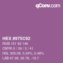 カラーコード: HEX #975C92 | qconv.com