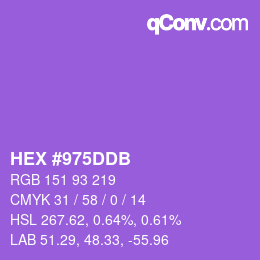 颜色代码: HEX #975DDB | qconv.com