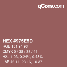 Color code: HEX #975E5D | qconv.com