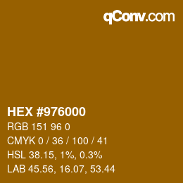 カラーコード: HEX #976000 | qconv.com