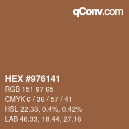 Código de color: HEX #976141 | qconv.com