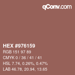 Color code: HEX #976159 | qconv.com