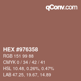 Color code: HEX #976358 | qconv.com