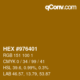 颜色代码: HEX #976401 | qconv.com
