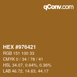 Farbcode: HEX #976421 | qconv.com