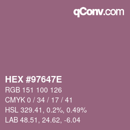 Color code: HEX #97647E | qconv.com