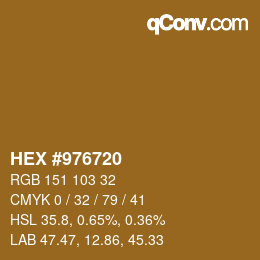 Color code: HEX #976720 | qconv.com