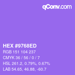 Código de color: HEX #9768ED | qconv.com