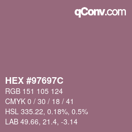 Color code: HEX #97697C | qconv.com