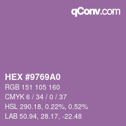 カラーコード: HEX #9769A0 | qconv.com