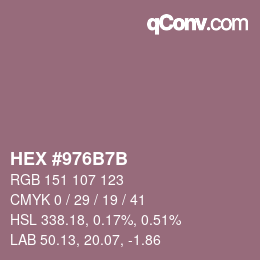 Color code: HEX #976B7B | qconv.com