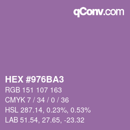 カラーコード: HEX #976BA3 | qconv.com