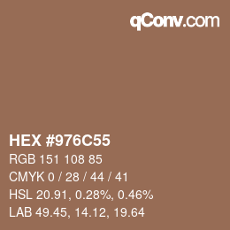 Color code: HEX #976C55 | qconv.com
