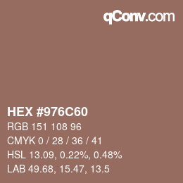 Código de color: HEX #976C60 | qconv.com