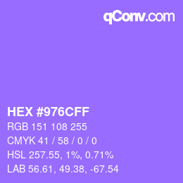 Color code: HEX #976CFF | qconv.com