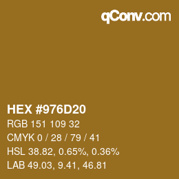 Farbcode: HEX #976D20 | qconv.com