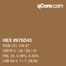 Color code: HEX #976D43 | qconv.com