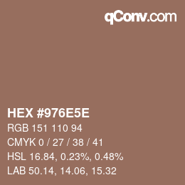 Color code: HEX #976E5E | qconv.com