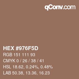 Color code: HEX #976F5D | qconv.com