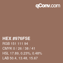 Color code: HEX #976F5E | qconv.com