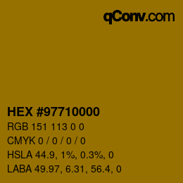 Color code: HEX #97710000 | qconv.com