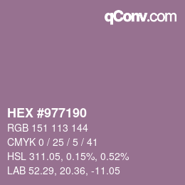 Color code: HEX #977190 | qconv.com