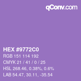 Color code: HEX #9772C0 | qconv.com
