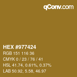 Color code: HEX #977424 | qconv.com