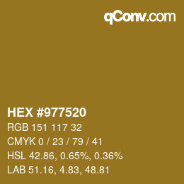 Color code: HEX #977520 | qconv.com