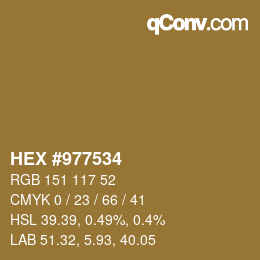Color code: HEX #977534 | qconv.com