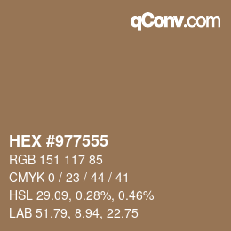 Color code: HEX #977555 | qconv.com