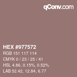 Farbcode: HEX #977572 | qconv.com