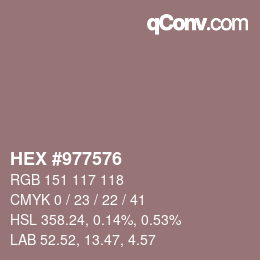 カラーコード: HEX #977576 | qconv.com