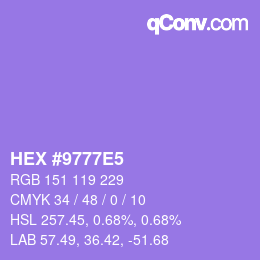 Color code: HEX #9777E5 | qconv.com