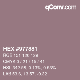 カラーコード: HEX #977881 | qconv.com