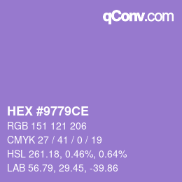 颜色代码: HEX #9779CE | qconv.com