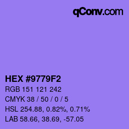 颜色代码: HEX #9779F2 | qconv.com