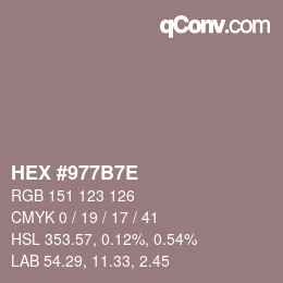 Color code: HEX #977B7E | qconv.com