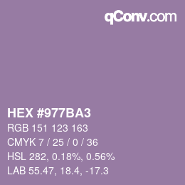 颜色代码: HEX #977BA3 | qconv.com
